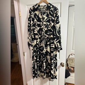 H&M black and white dress